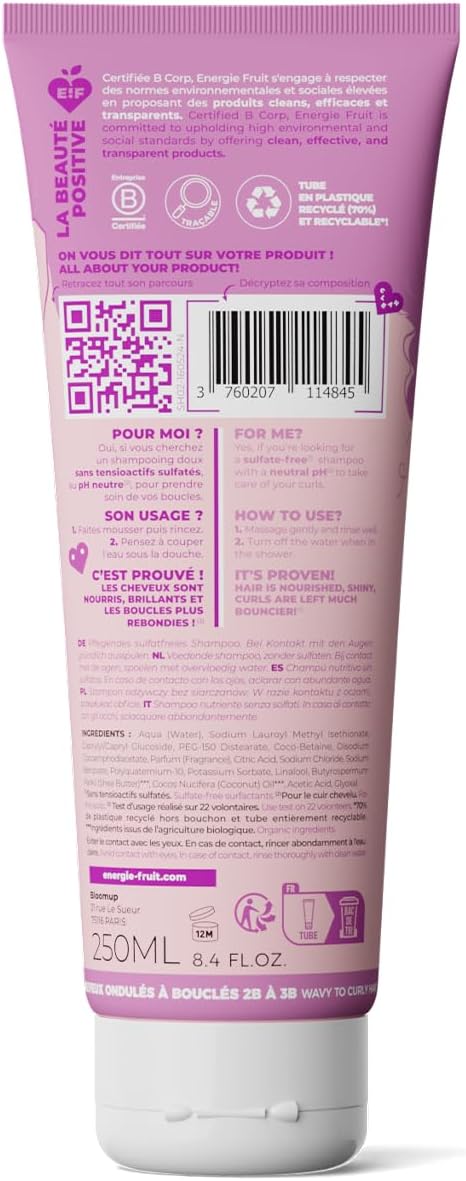 Energie Fruit - shampoing sans sulfate 250ml - coco, karité bio, vegan