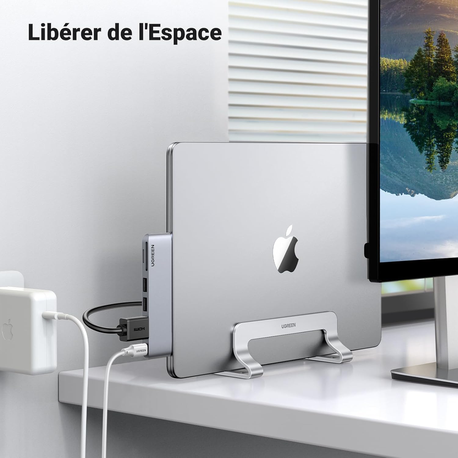 UGREEN - Support Vertical Aluminium - Réglable - MacBook et PC