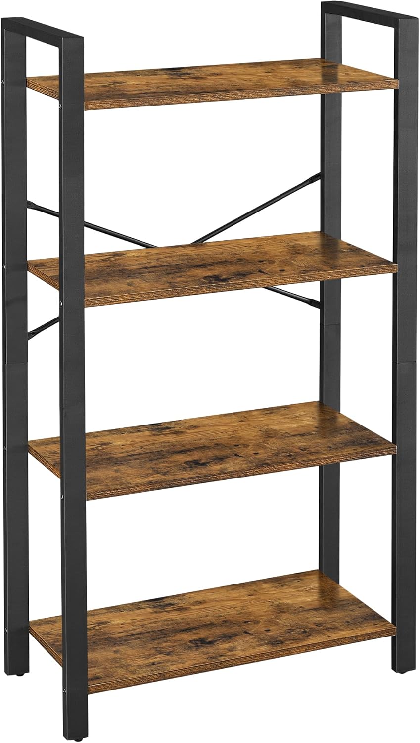 VASAGLE - étagère 4 niveaux, style industriel, 30x66x120cm, LLS60BX