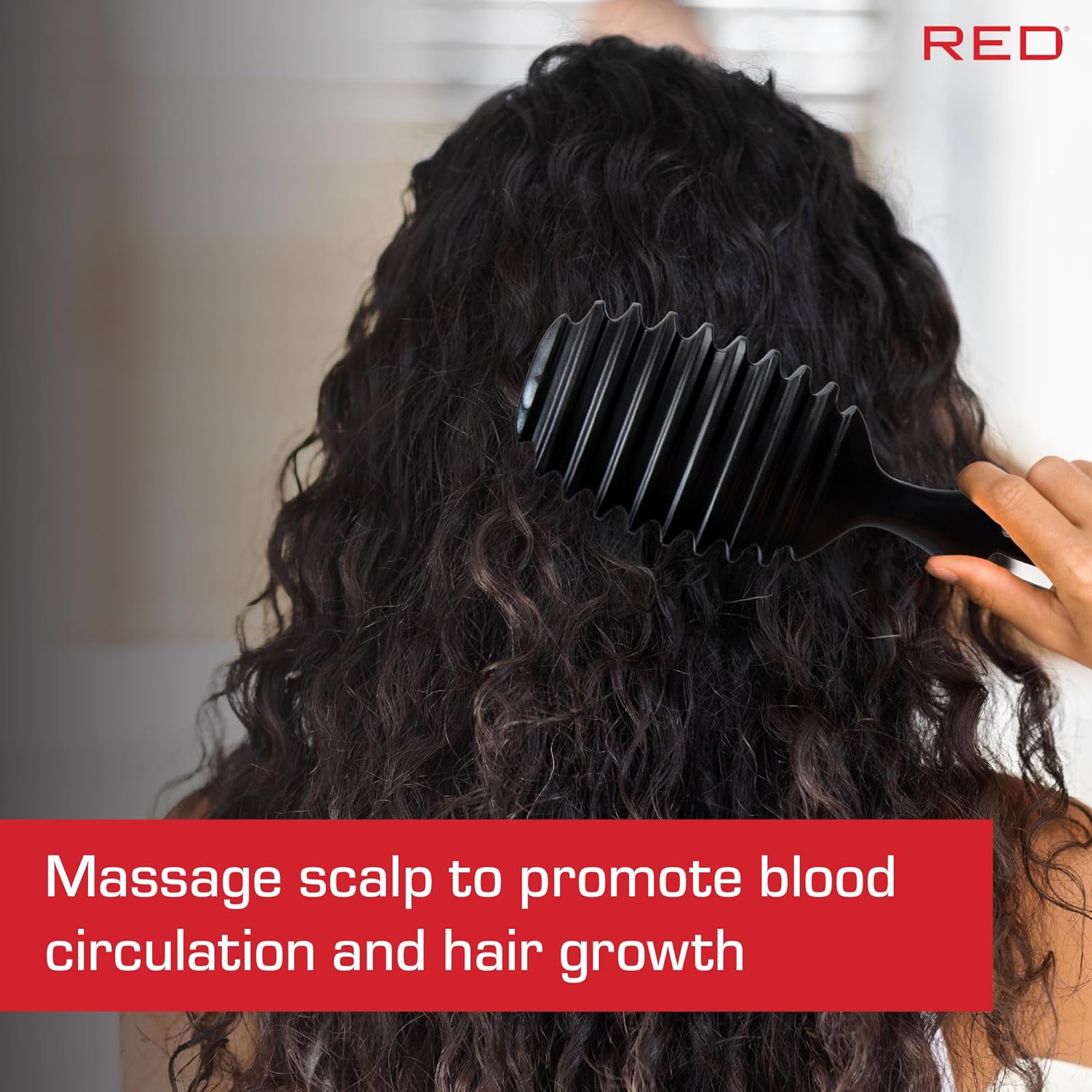 Curl & Care - Brosse démêlante, massante, douce cheveux, format compact