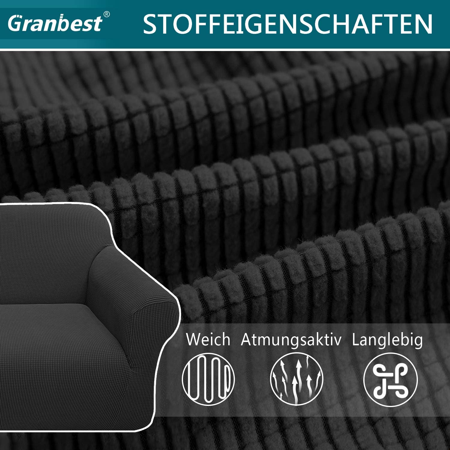 Granbest - housse canapé Moderne Jacquard - extensible - protection animaux