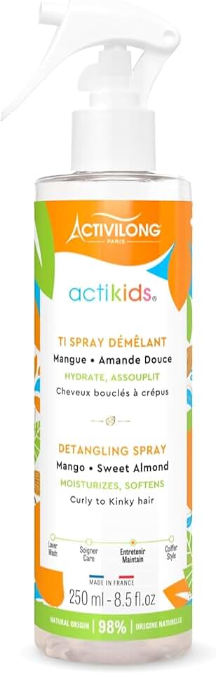 ACTIVILONG - Ti Spray Démêlant enfant 250ml - vegan, cheveux bouclés, 98% naturel