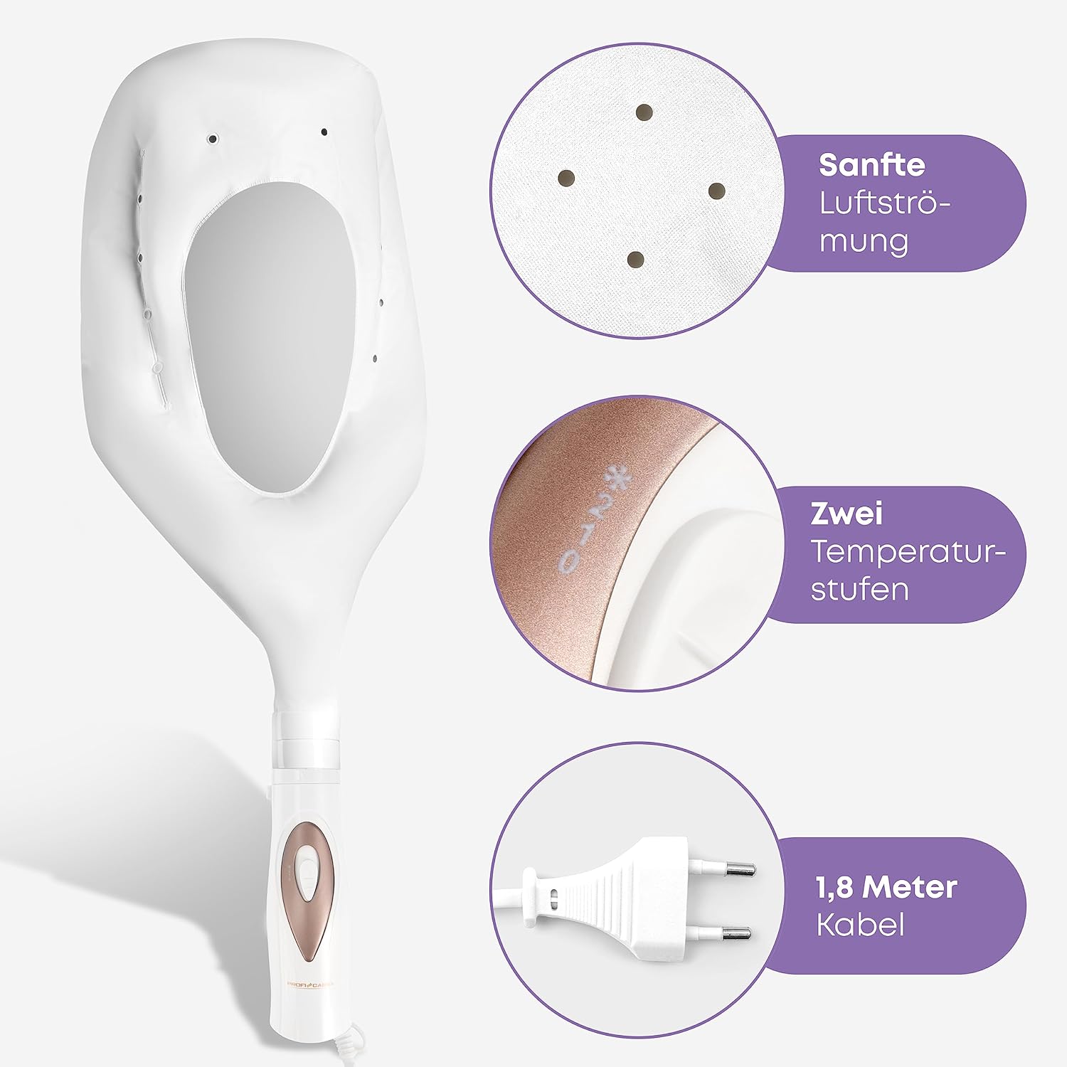 Proficare - sèche-cheveux ionique 3 en 1, sac inclus, blanc - PC-HTH 3003