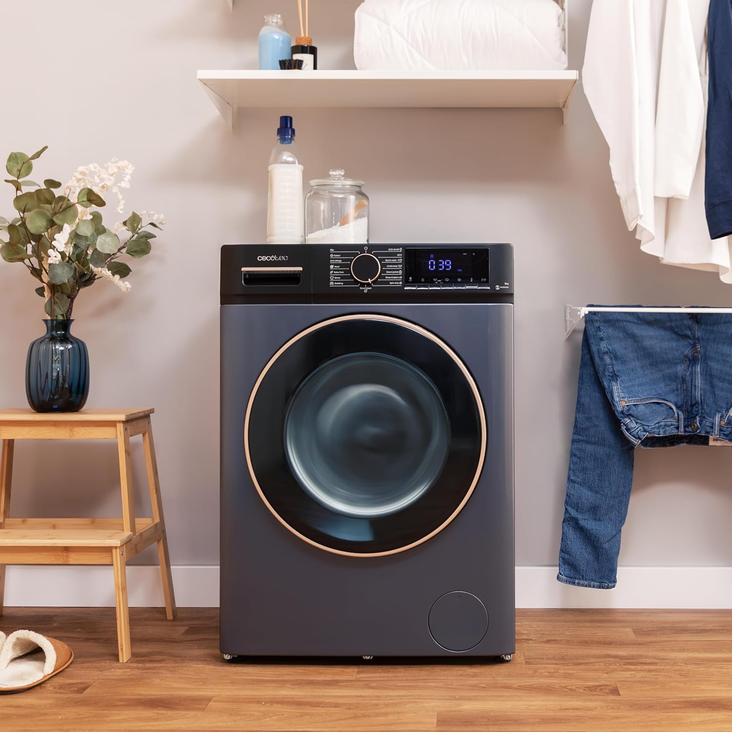 Cecotec - Bolero DressCode 8610 - 8 kg, 1400 rpm, frontal, vapeur, Inverter, 15 programmes - 8610