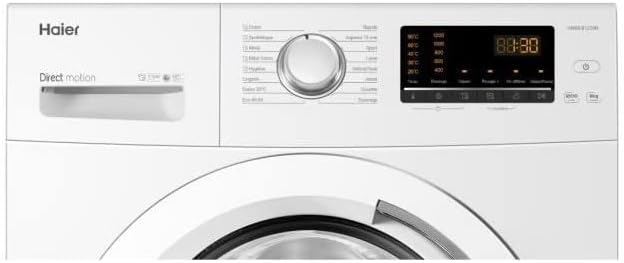 HAIER Lave-linge hublot HW80-B1239N-FR - 8 kg - Direct motion - 1200 trs/min - Vapeur - Classe A - Traitement anti-bactérien Étiquetage Énergétique