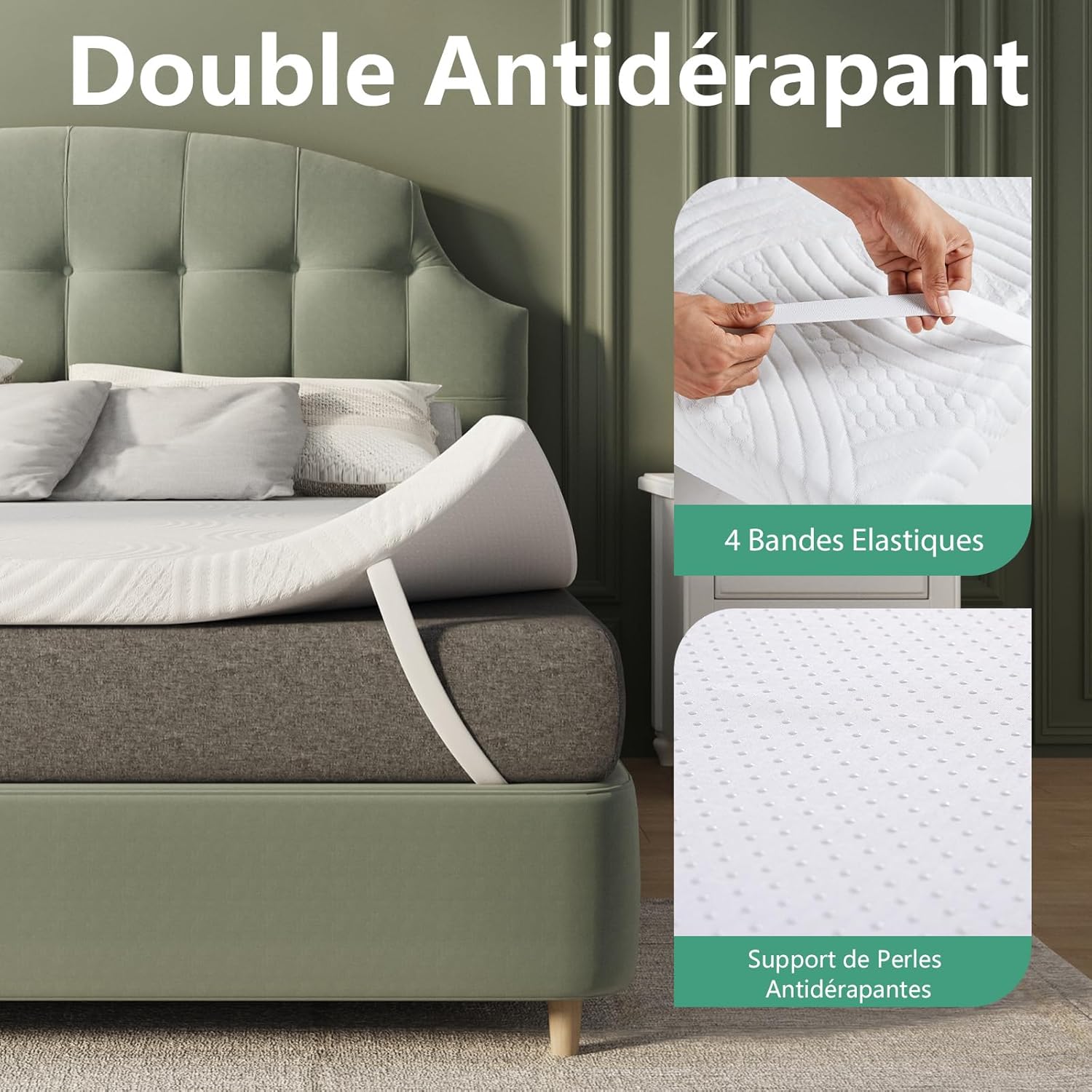 Novilla - surmatelas confort 140x190 - 5cm mousse certifiée, doux et lavable