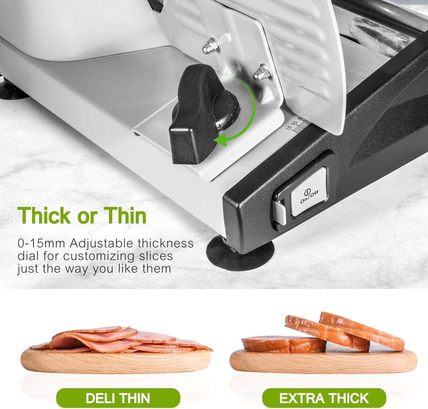 Trancheuse électrique - lame inox 15mm - sécurité enfants, 150W