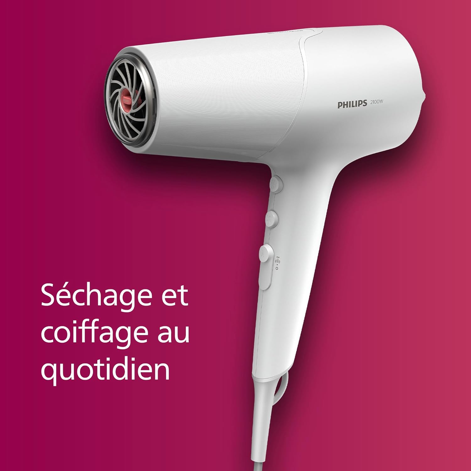 Philips - 5000 Series - sèche-cheveux, 2100W, ThermoShield, ionique, concentrateur, diffuseur - BHD500/20