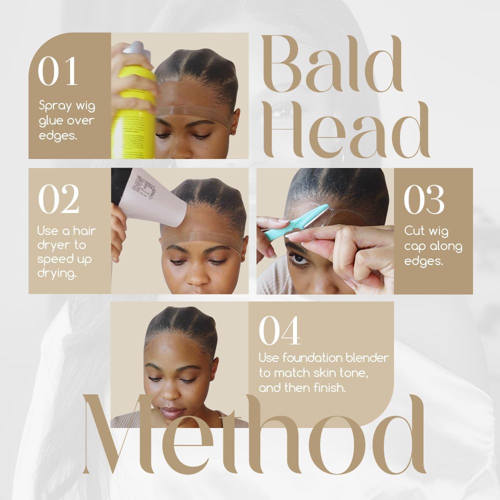 Dreamlover - bonnet de perruque HD ultra-fin, 12 pcs, marron clair, transparent et respirant