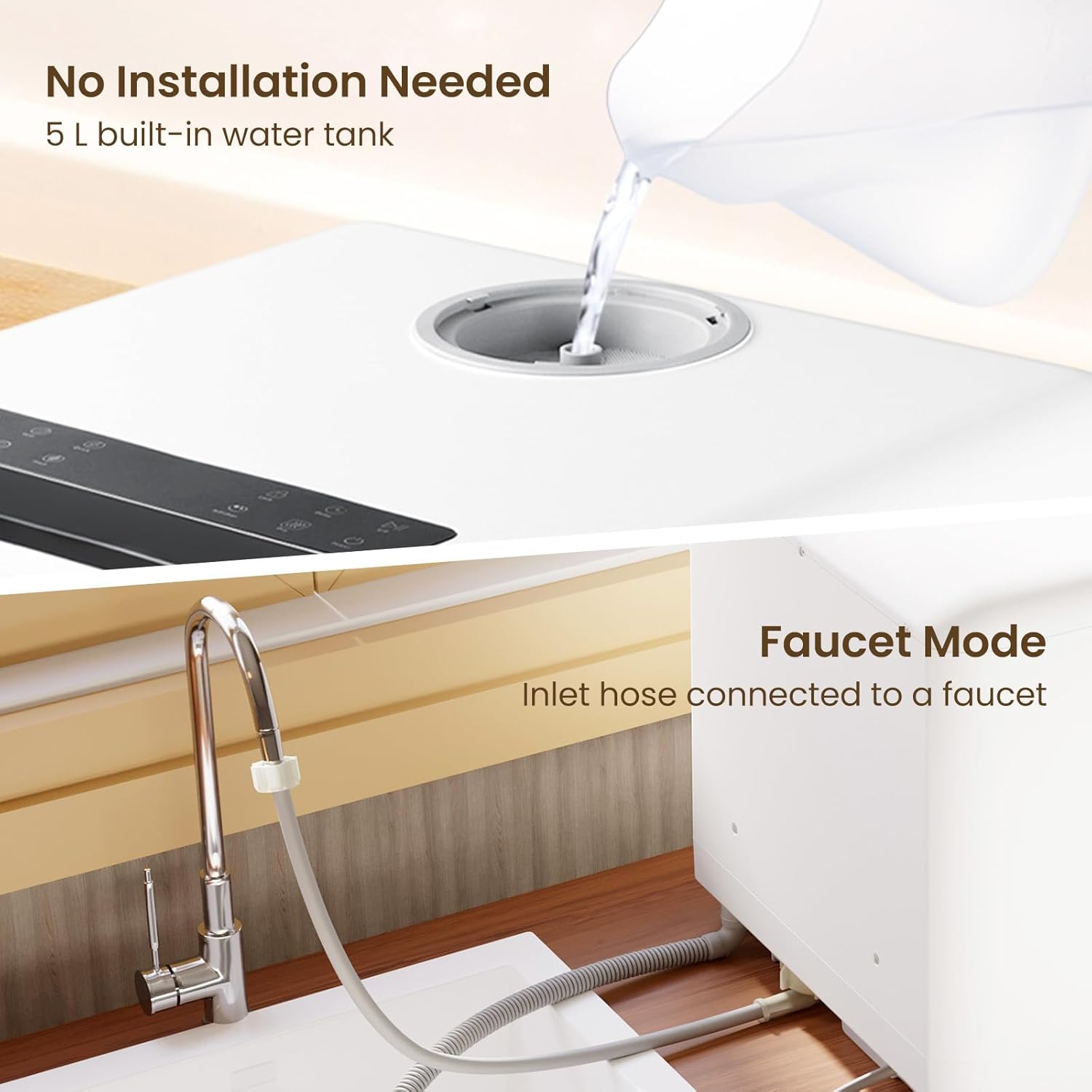 HAVA - mini lave-vaisselle 2024 - compact - 8 programmes, réservoir 5L, sécurité enfant