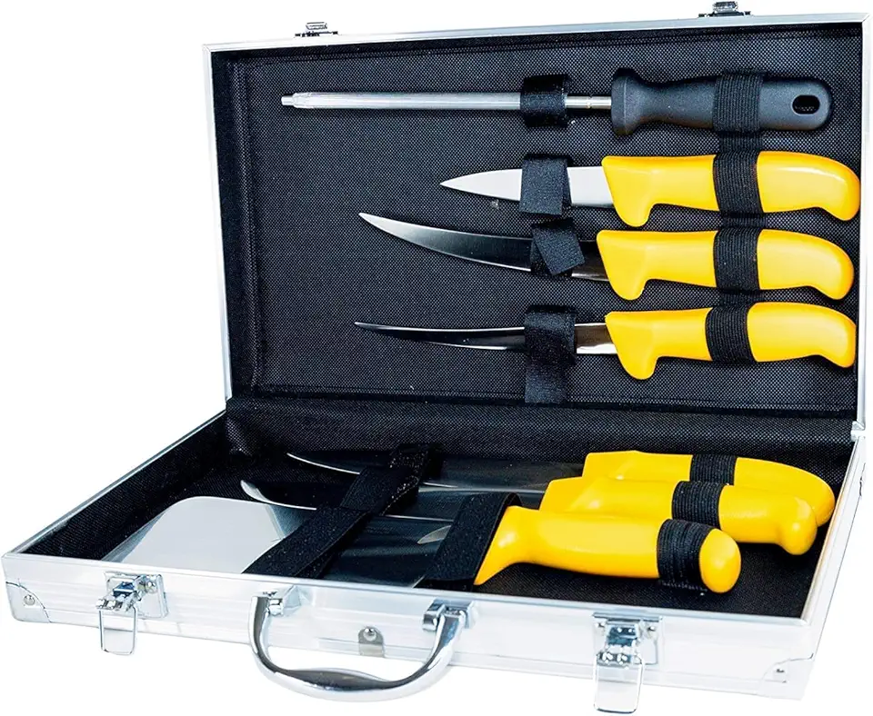 Pradel - Excellence série - couteaux inox, manches jaunes, 8 pièces - PCOT005009