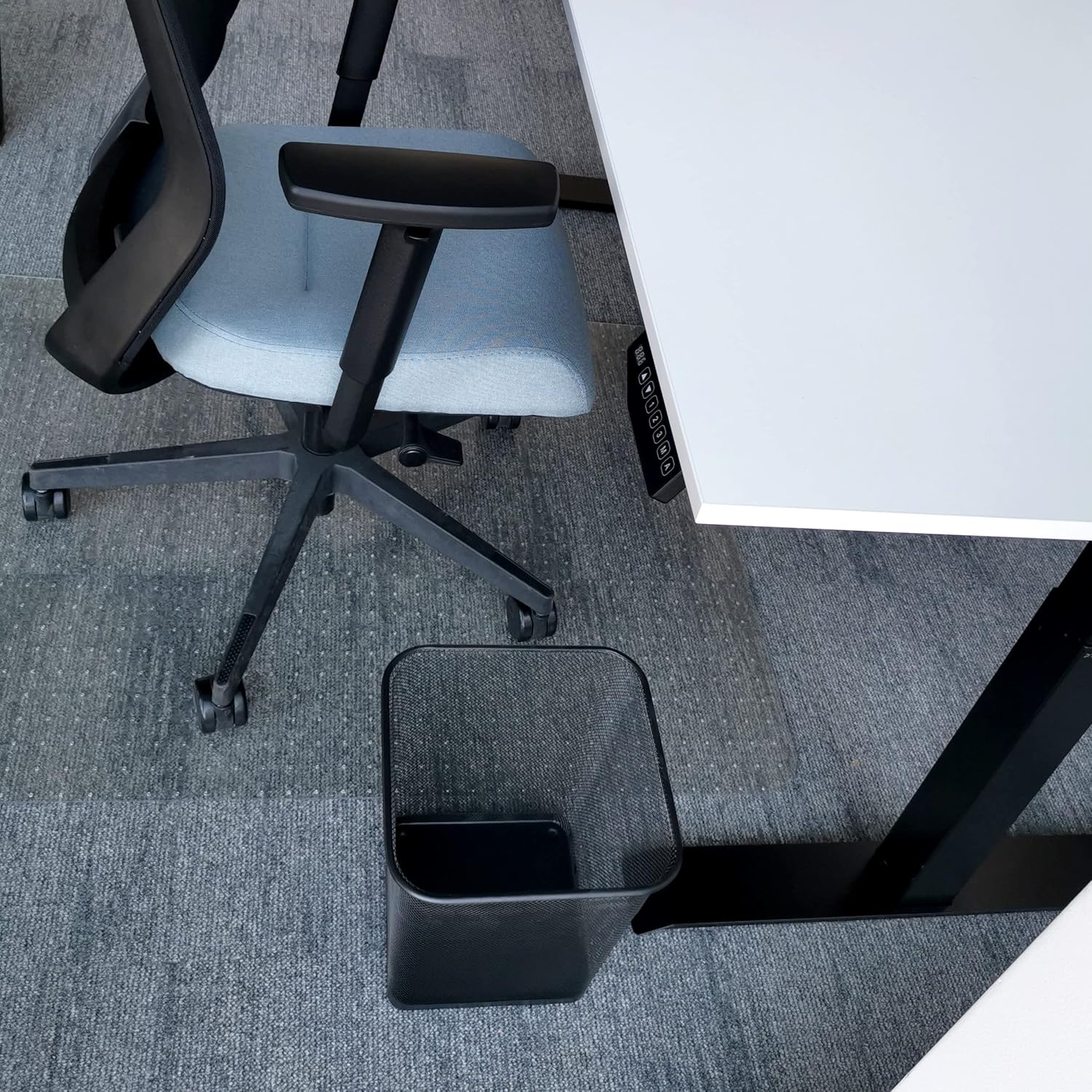 D.RECT - Corbeille Bureau Série 18L - 30x27x33cm - Treillis métal noir