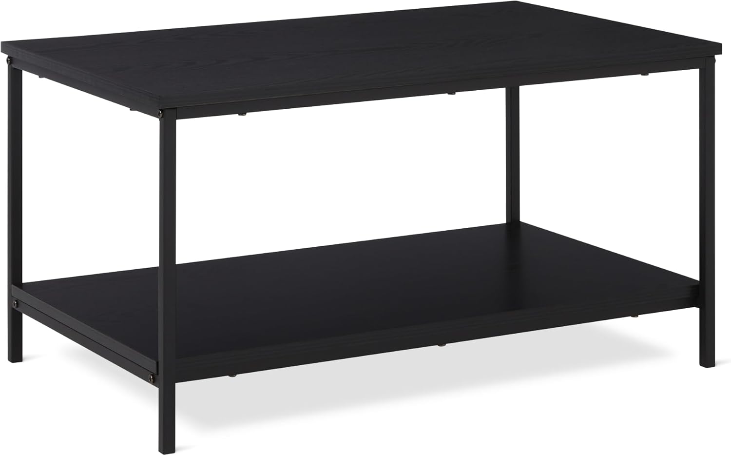 maxy-dealz Basics - Table Rectangulaire Moderne - 50,5x80x42cm - étagère inférieure, noire