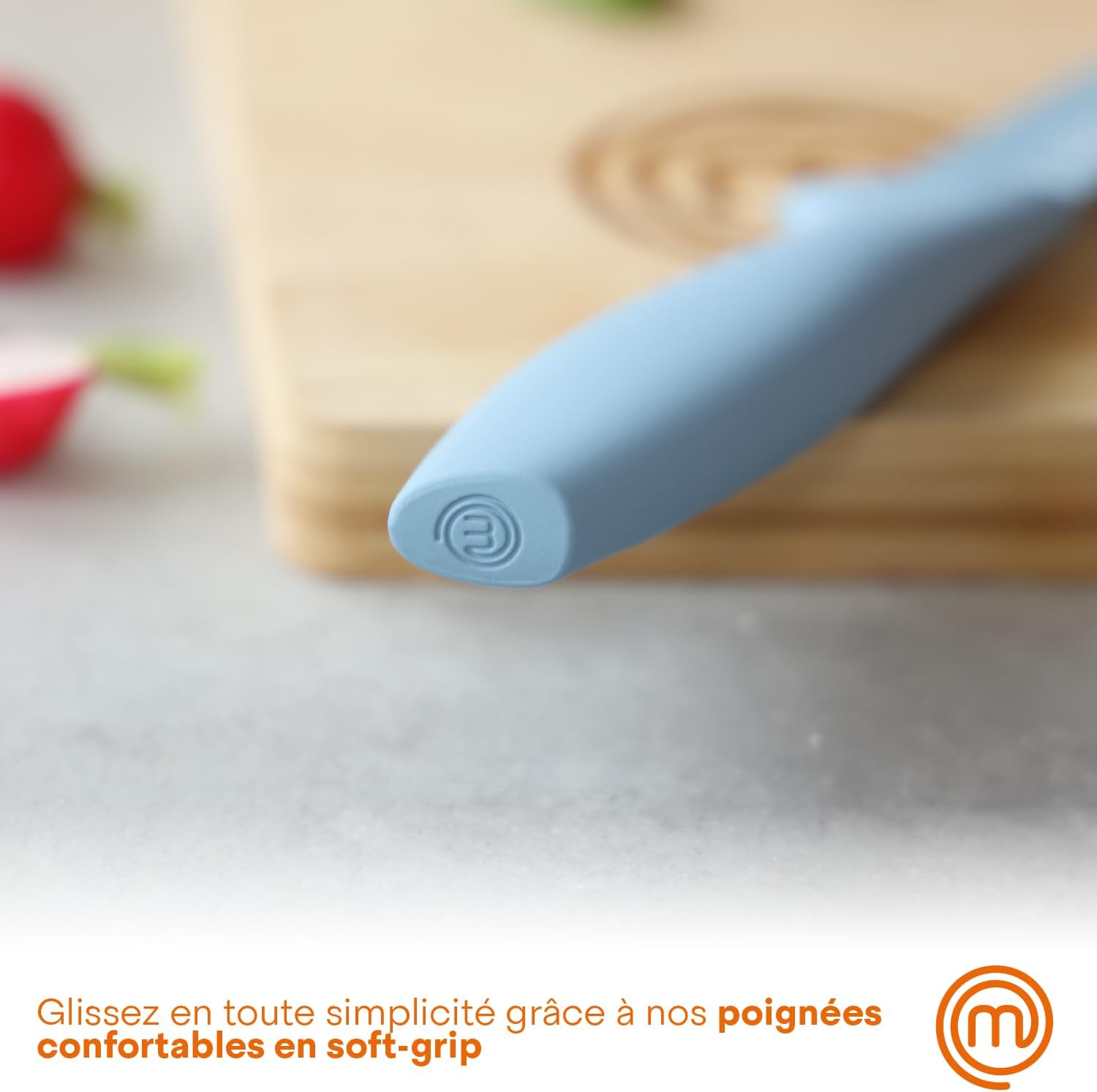 MasterChef - Nordic Collection - 3 pièces - couteaux inox cuisine, lames antiadhésives, poignées ergonomiques