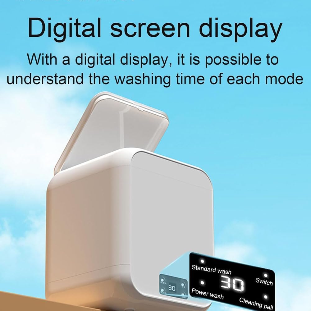 Mini lave-linge portable - 12L double mode, minuteur, lumière bleue