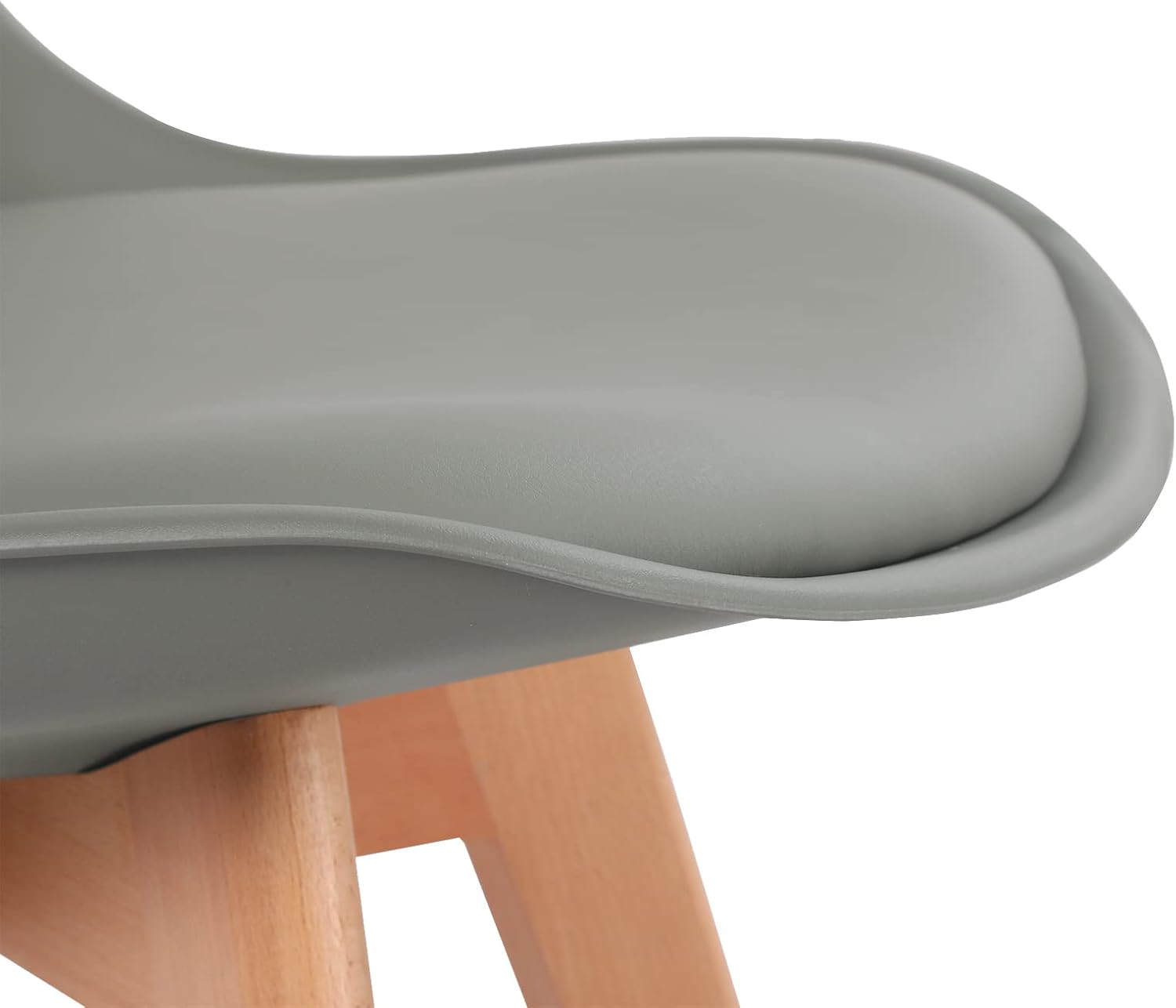 Eggree - Lot de 2 chaises design, hêtre massif, confort, gris, EGGREE