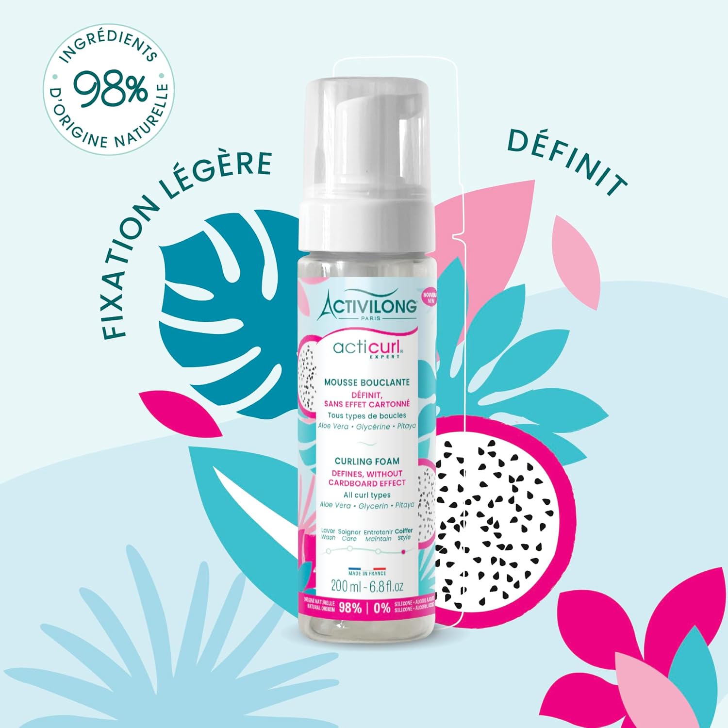 Activilong - Acticurl Expert - 200ml - mousse bouclante, 99% naturel, anti-carton