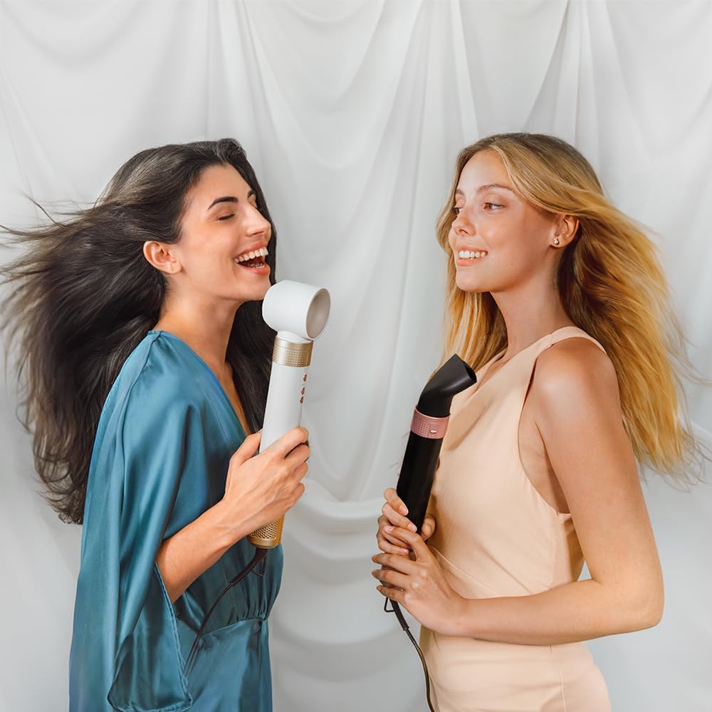 Cecotec - AirGlam Brosse chauffante 1400W 12en1, 14 têtes, Coanda CeramicCare