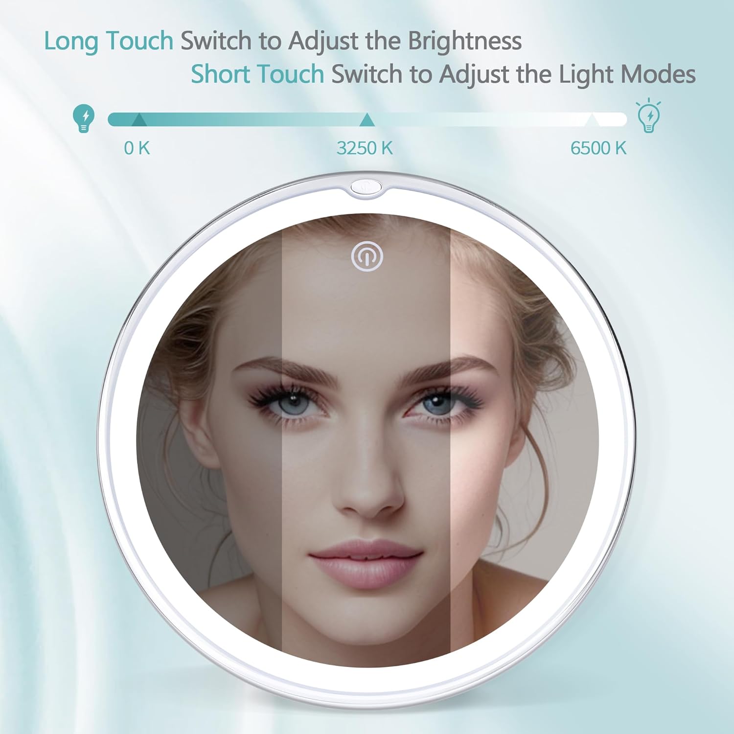 MIYADIVA - miroir grossissant 30x - 1500mAh - LED, 3 modes, ventouse, rotatif