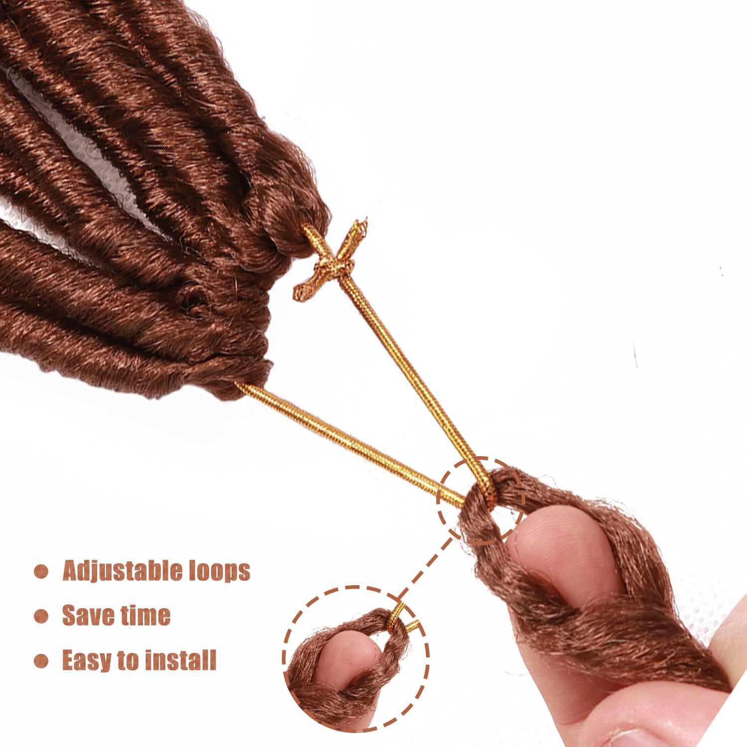 Faux locks crochet braids - soft locs - 60,9 cm - bouclées, lot de 7