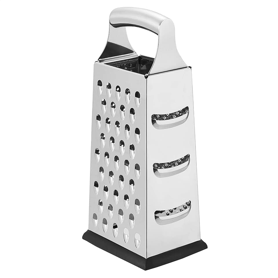 maxy-dealz Basics - Râpe à fromage 4 côtés - 22,8 cm - inox, base antidérapante