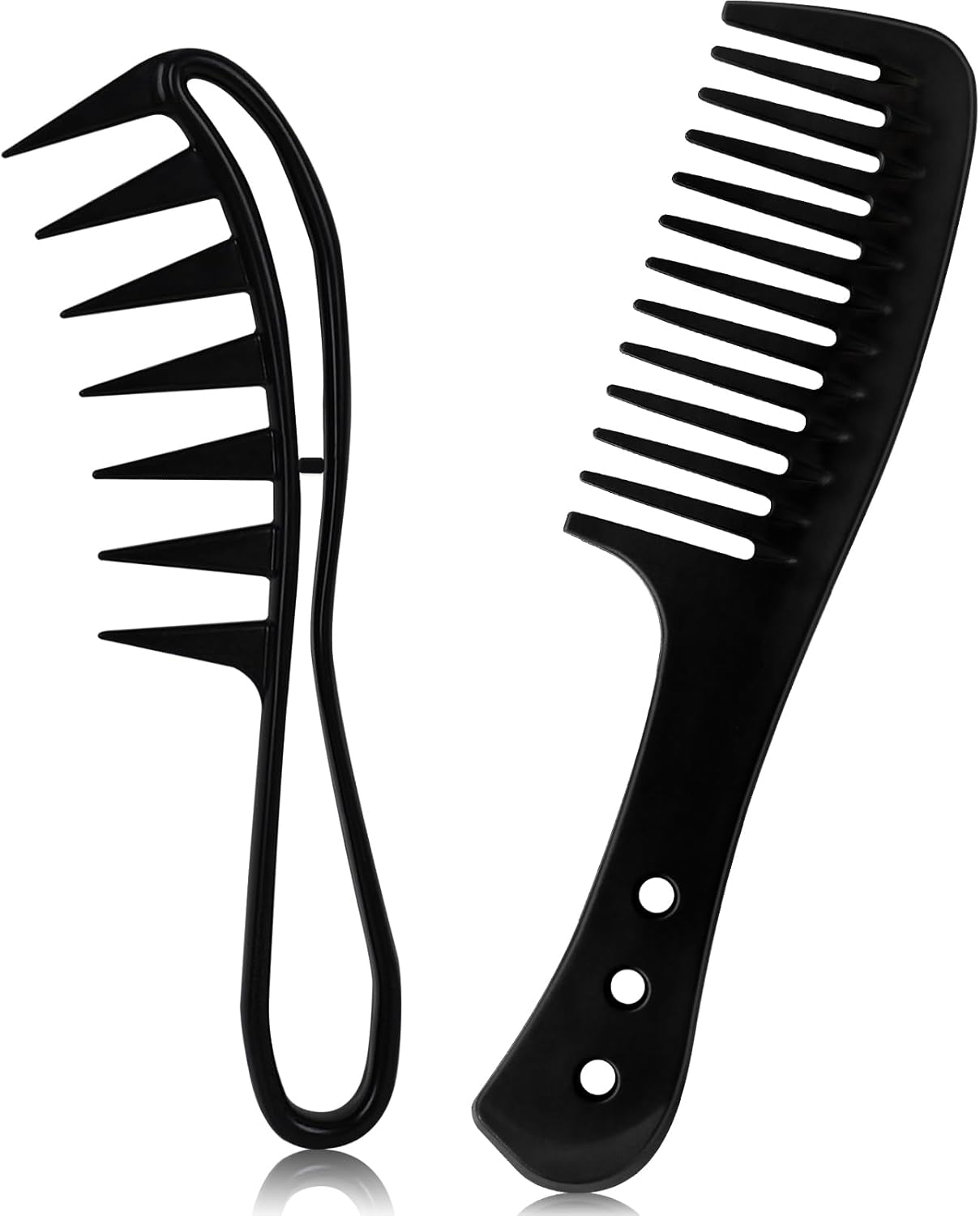 Peigne à cheveux - fibre de carbone, dents larges, bouclés, pack 2