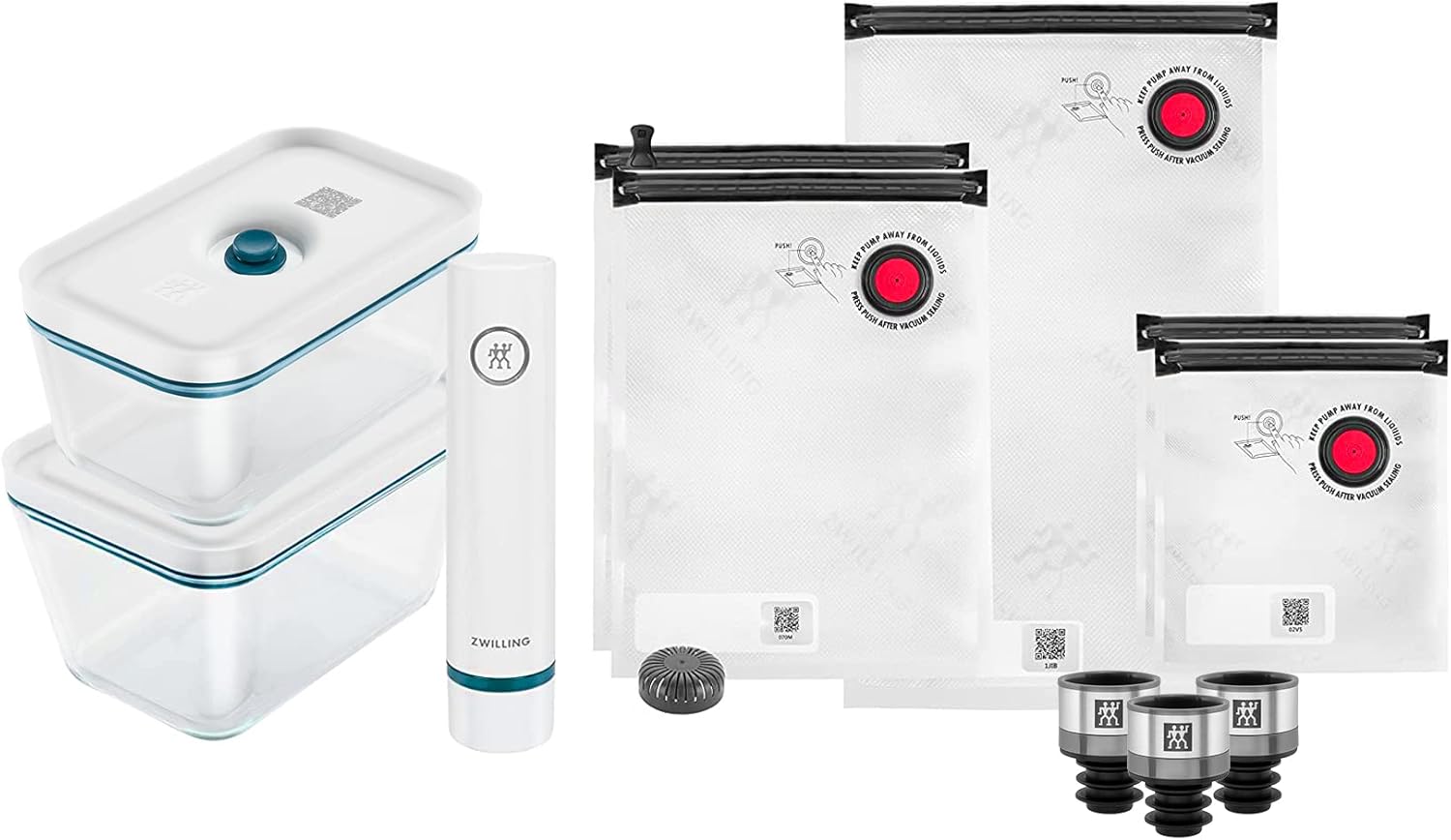 ZWILLING - kit Fresh & Save 11pcs, verre, avec pompe, La Mer