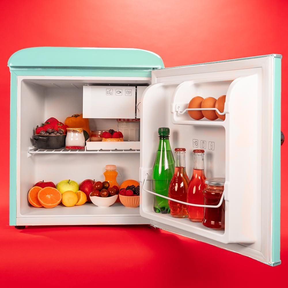 Cecotec - Bolero CoolMarket TT Origin 45 - 55x44,7cm - mini frigo vert, poignée chromée, classe E