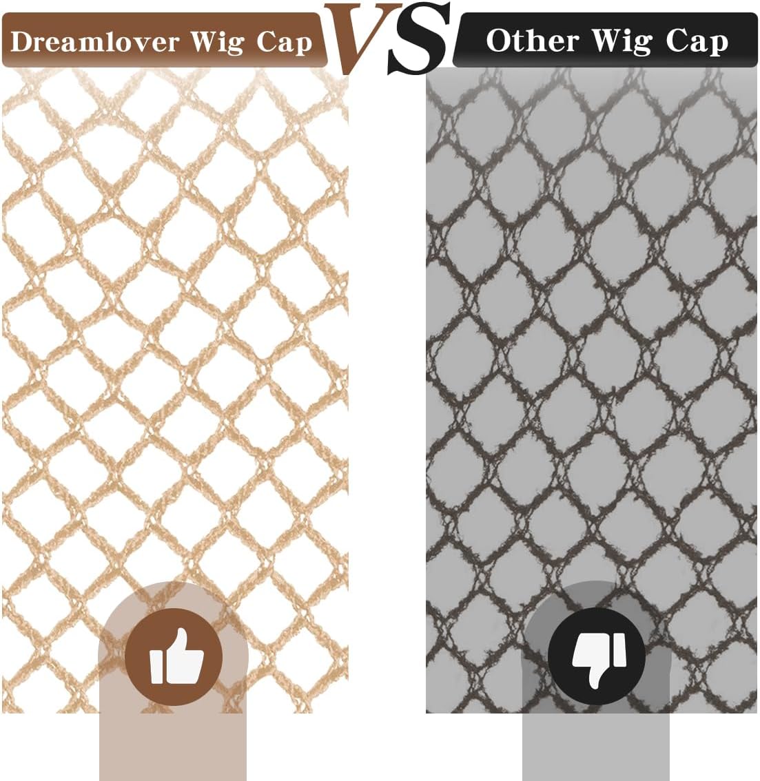 Dreamlover - Bonnet perruque femme - 3 pièces - filet cheveux nude