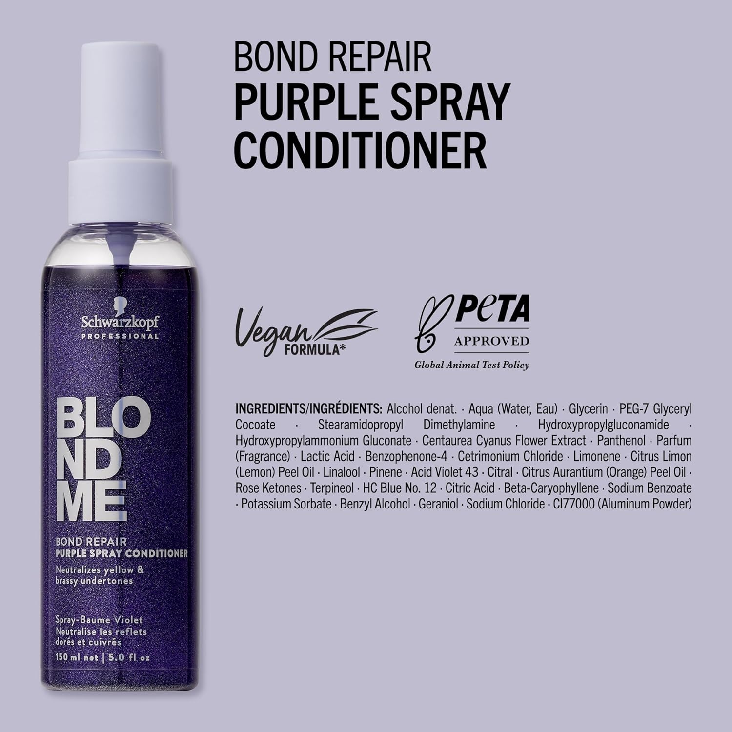 Schwarzkopf - BLONDME Bond Repair - 150ml - spray soin, anti-jaune, démêlant