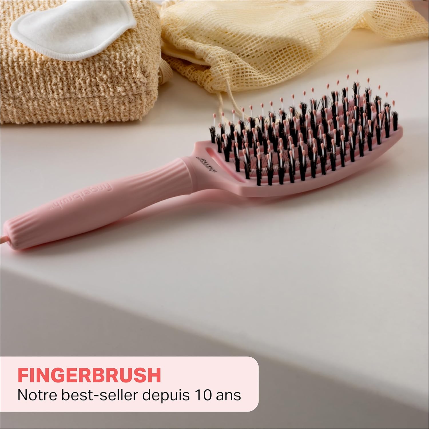 Olivia Garden - Fingerbrush Care Iconic - brosse démêlante sanglier/nylon - brillance et coiffage lisse