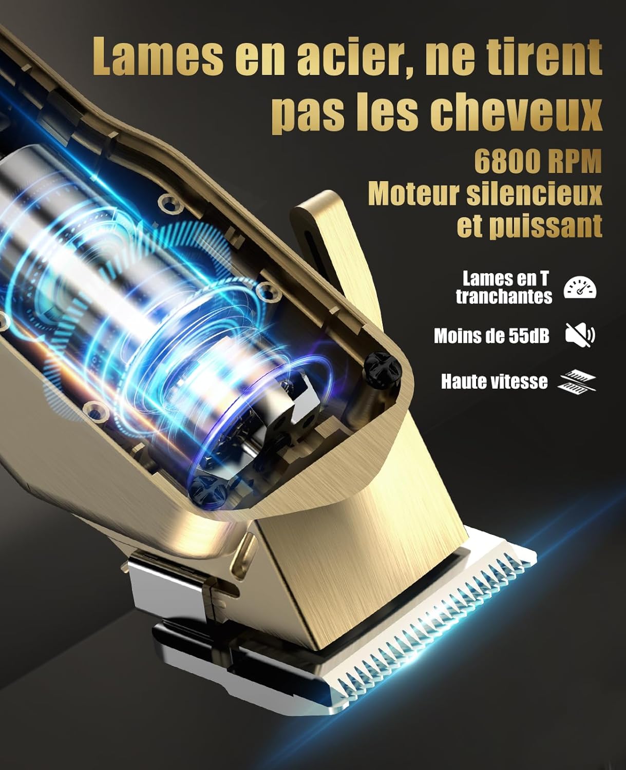 Jack & Rose - tondeuse cheveux/barbe IPX7 - LED - sans fil - Bronze