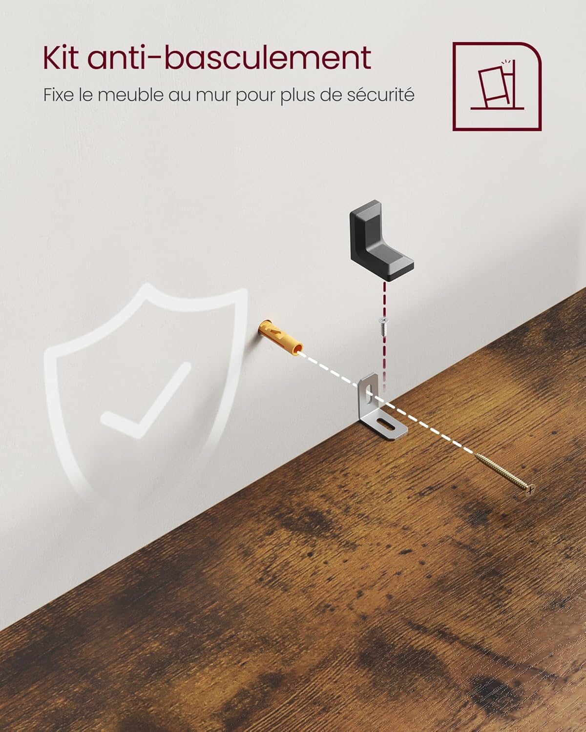 VASAGLE - étagère 4 niveaux - 24x60x107,7 cm - rangement ouvert - LBC164X01