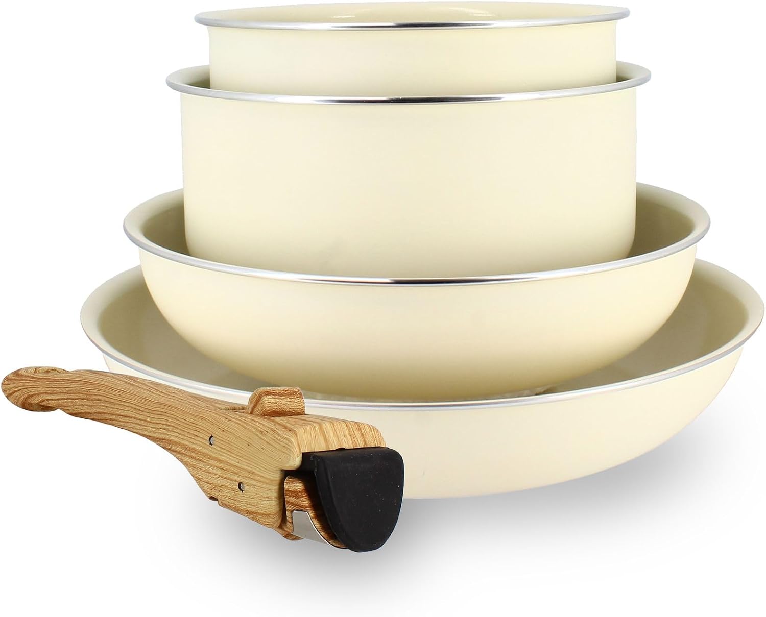 MENASTYL - Colorama - 2 poêles, 2 casseroles, poignée amovible - céramique induction