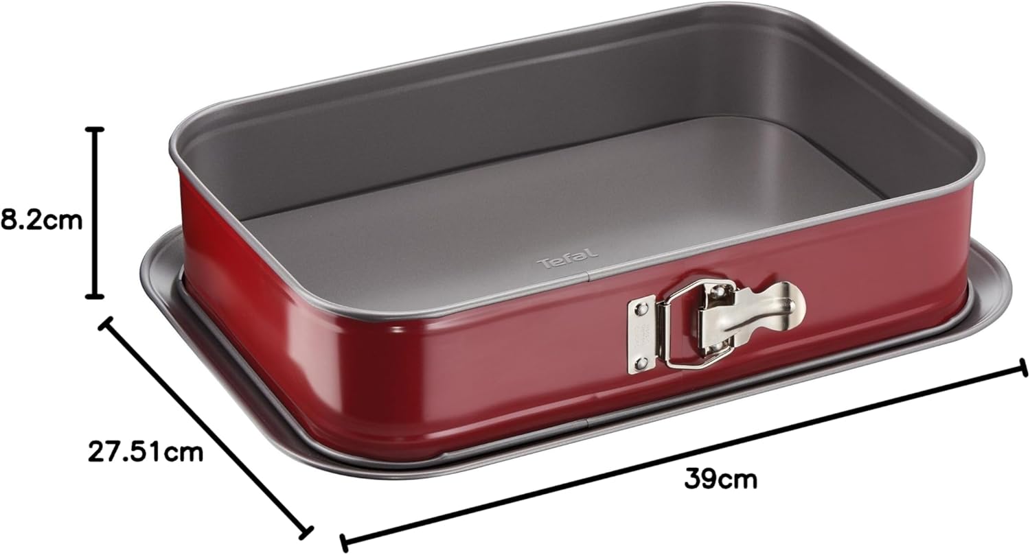 Tefal - DeliBake - plat à four 36x24 cm acier rouge, charnière - J1640514