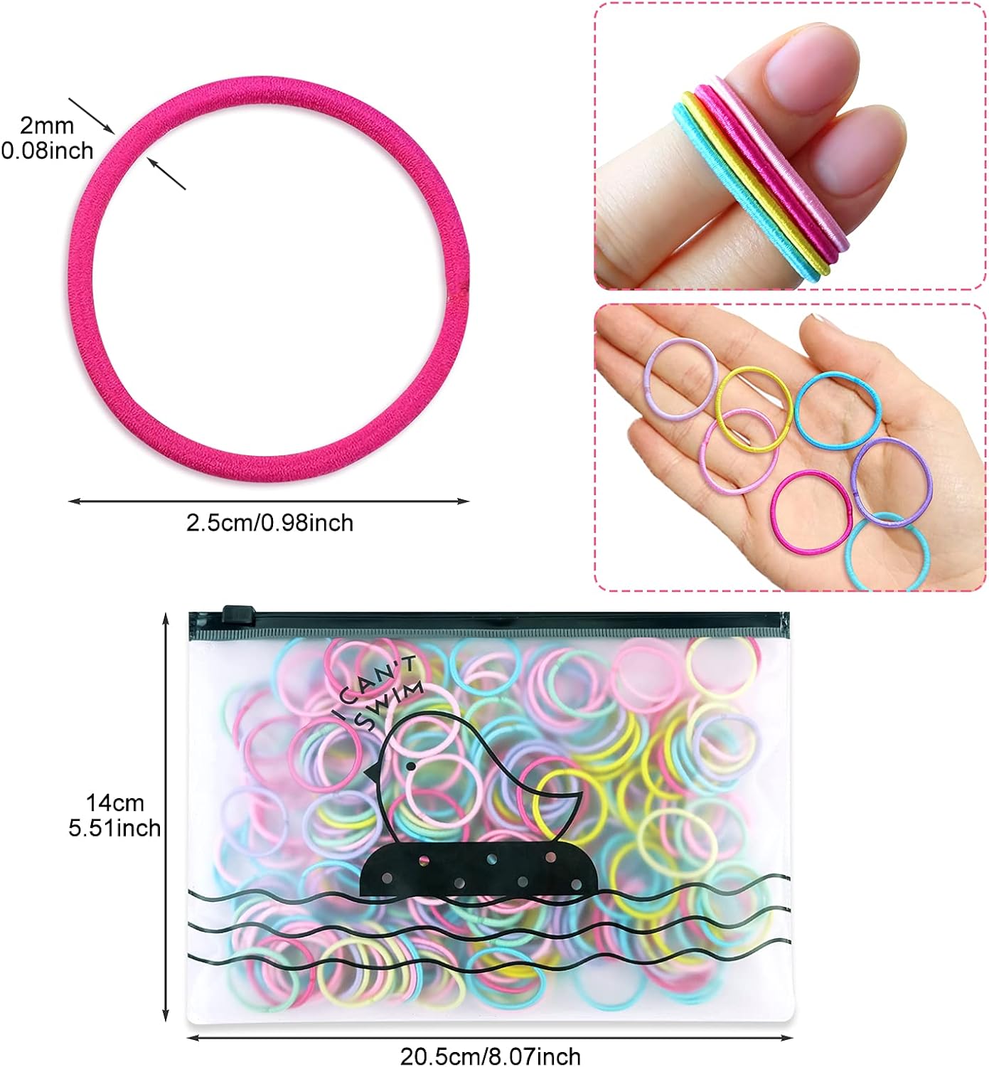 Elastiques à cheveux – lot 320 pièces, 2,5 cm, multicolore, enfants
