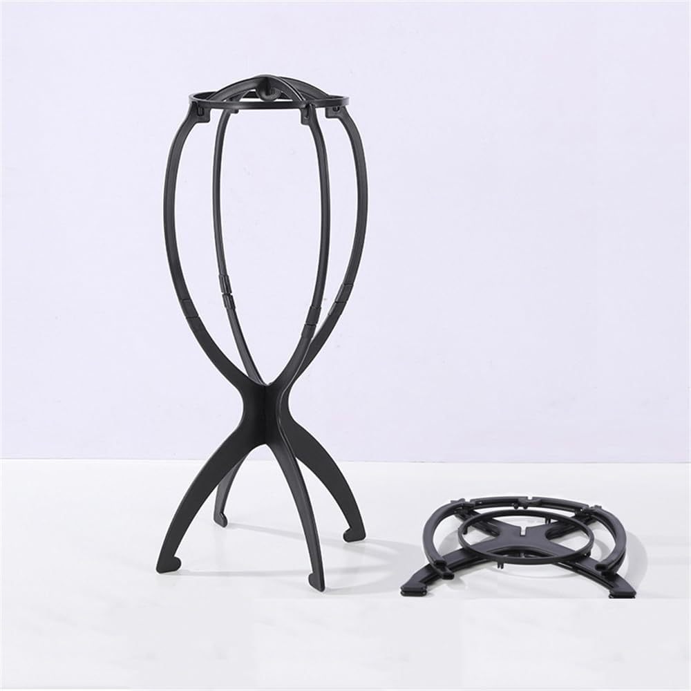 Support de perruque - pliable portable, amovible, noir, rangement optimal