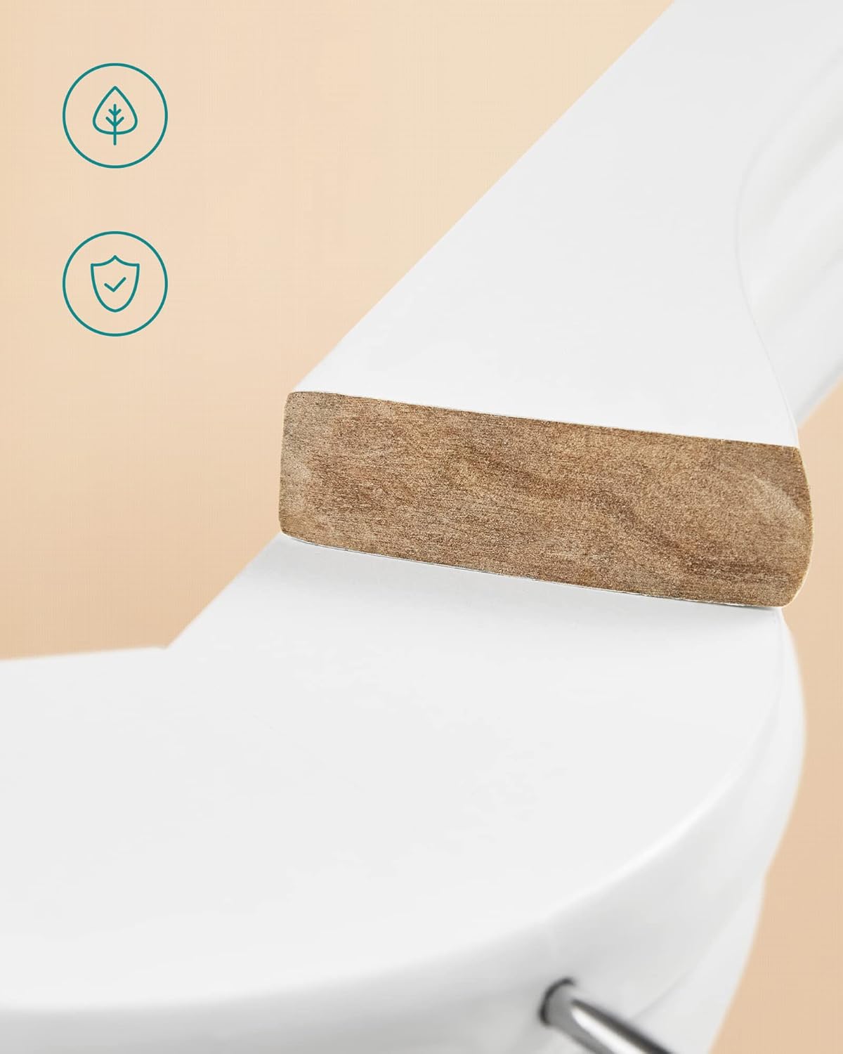 Songmics - cintres bois, 10 pcs, antiglisse, crochet 360°, CRW03W10