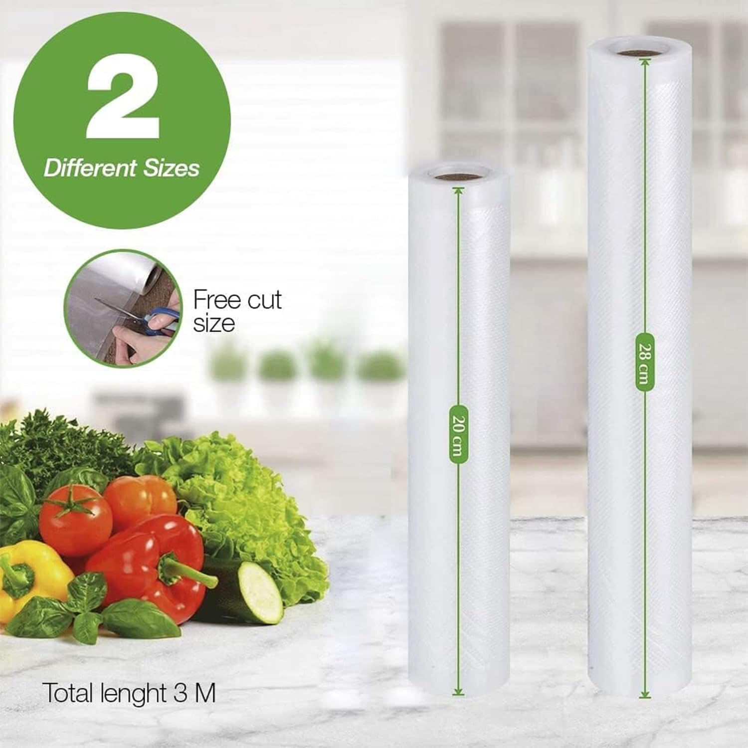 Edihome - Sac Sous Vide - 20x300cm, 28x300cm - Lot de 6 rouleaux, sans BPA