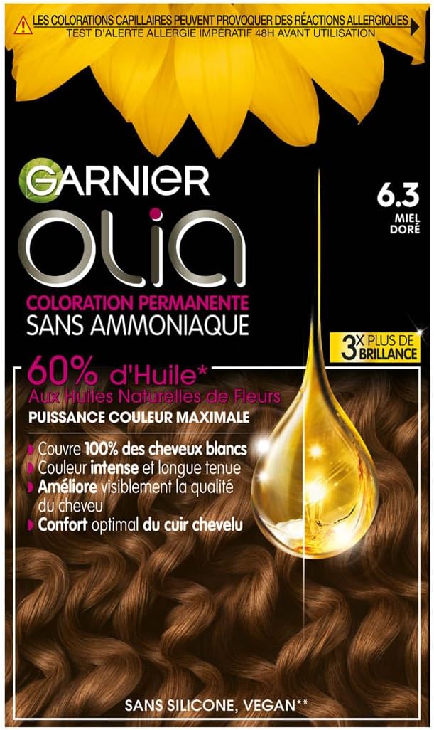 Garnier - Olia - coloration sans ammoniaque châtain miel doré 6.3