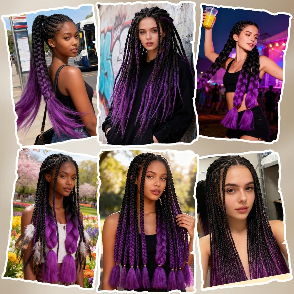 Showjarlly - tressage synthétique 61 cm - lot de 3, 100g/pc