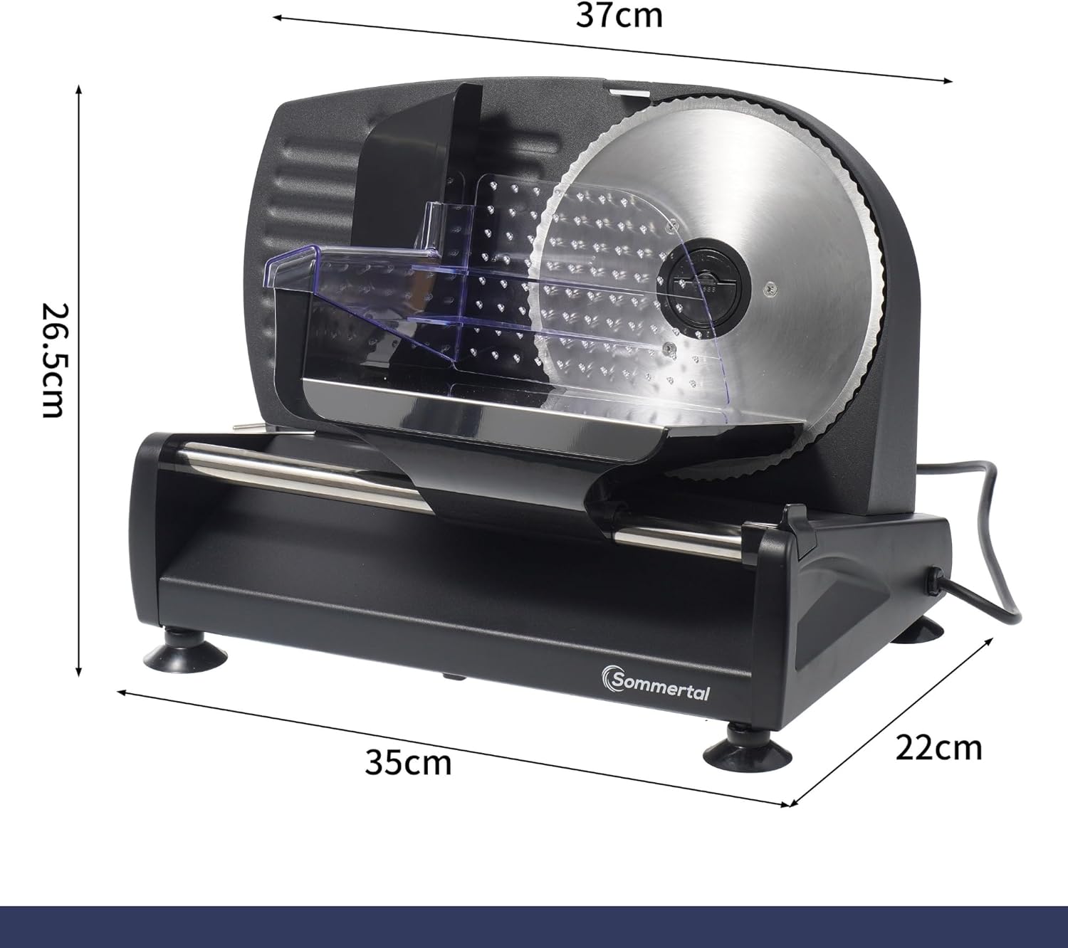 Trancheuse universelle inox 200W, lame dentelée, 0-15mm, AS190 DUAL