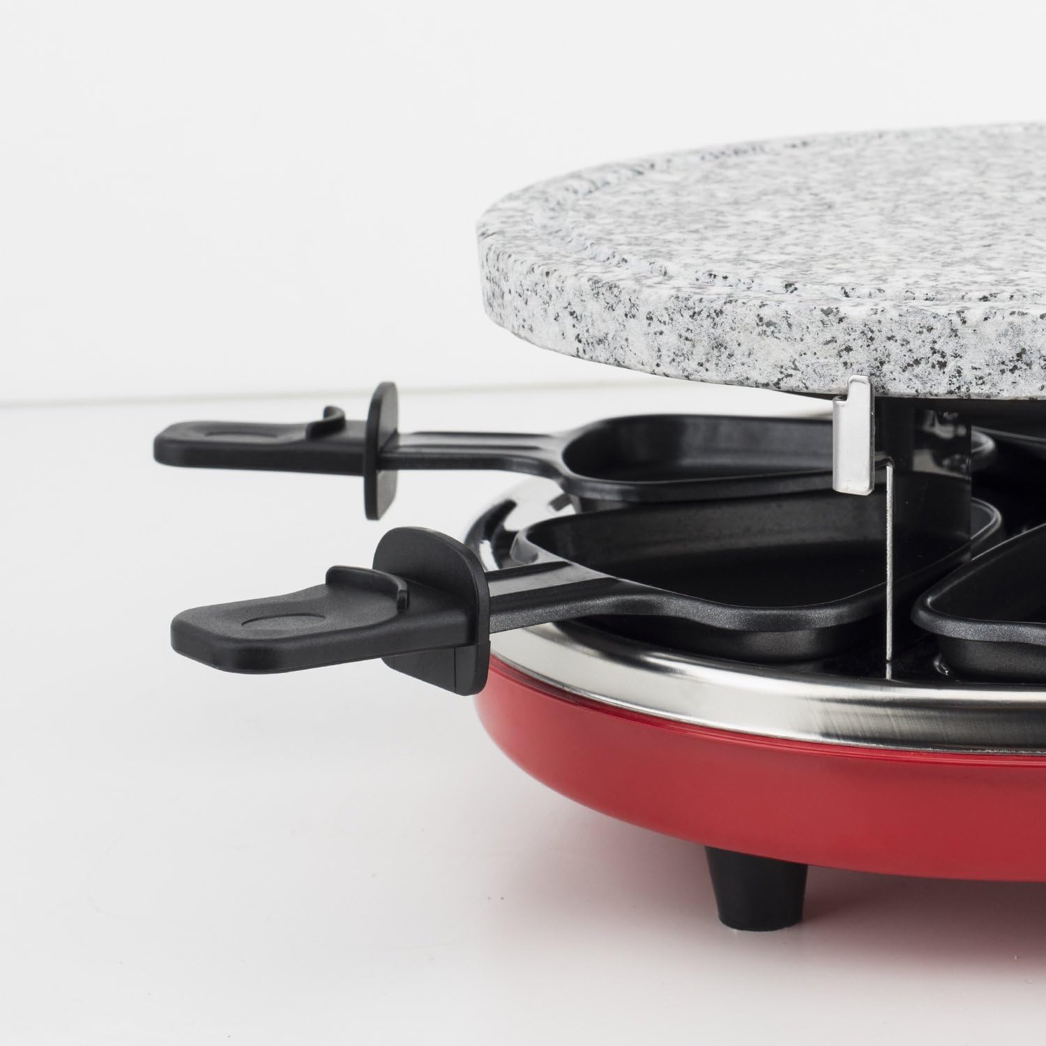 H.Koenig - Raclette multifonction 8p - pierre naturelle, 6 mini crêpes, grill, poêlons antiadhésifs - RP412