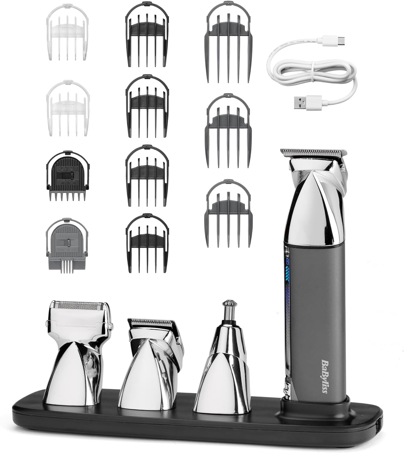 BaByliss - Super-X Metal - tondeuse 15-en-1, waterproof, lames acier japonais, sans fil, MT996E