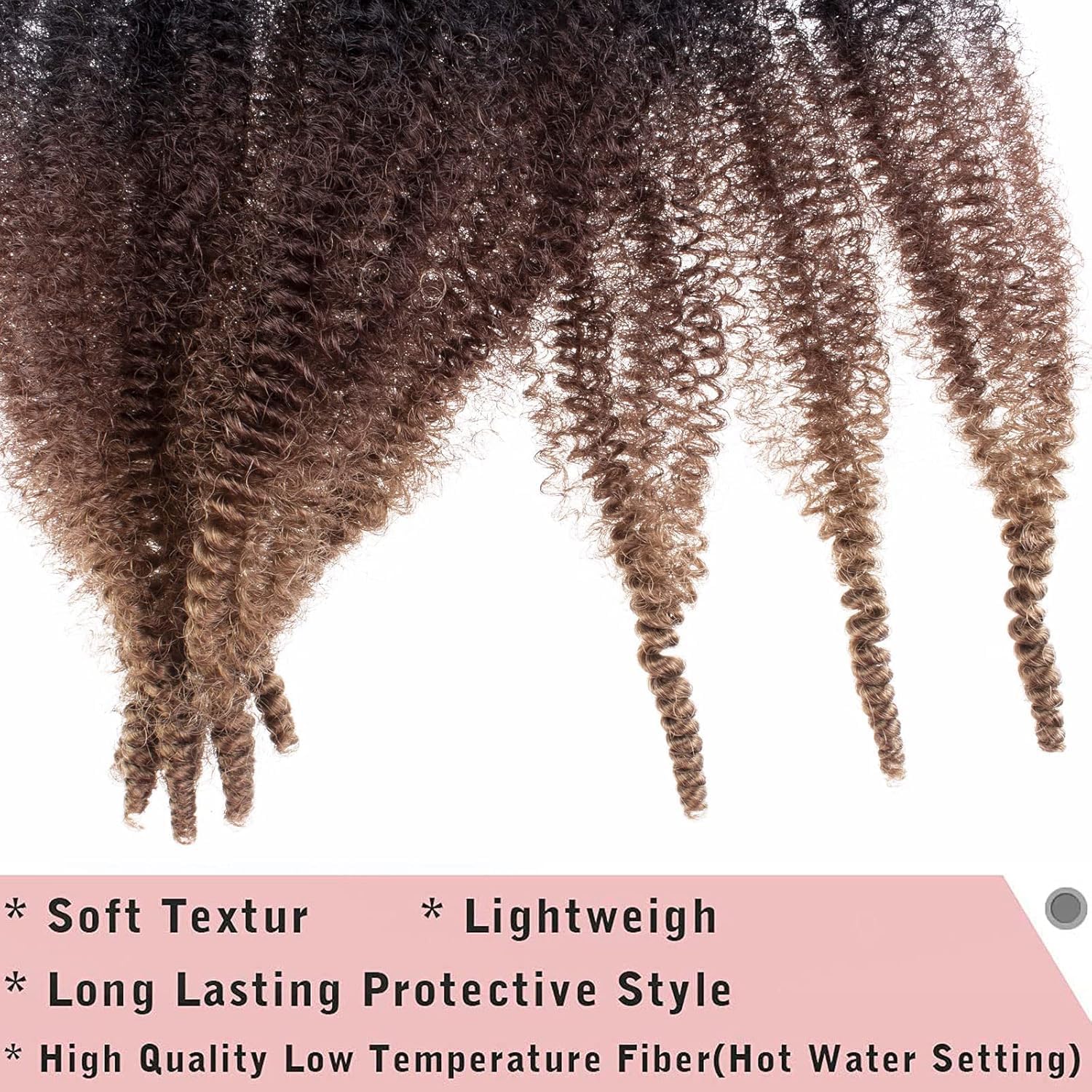 Xtrend - extensions afro torsadées, 50 cm, souples, 8 mèches, 1B3027#