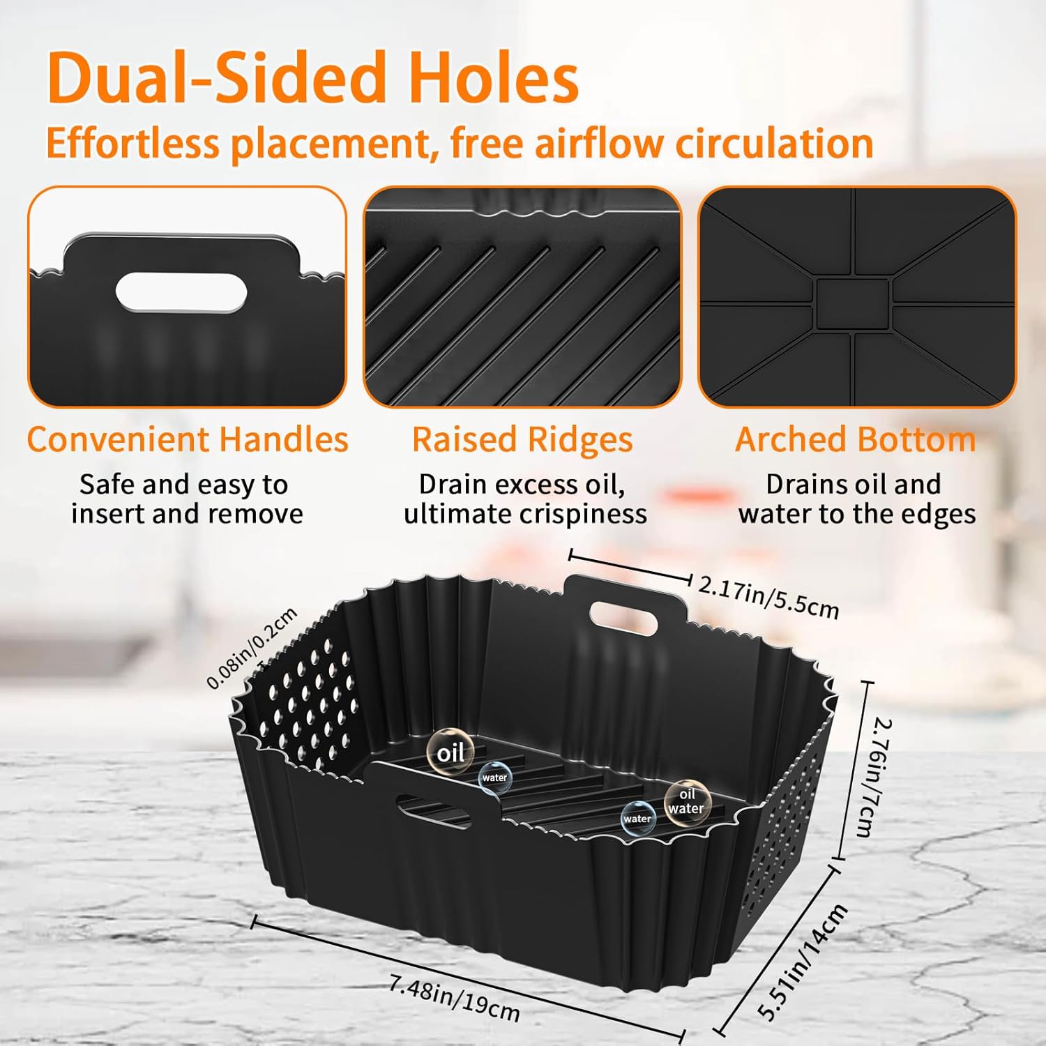 Moule silicone airfryer – compatible Ninja Foodi Max – lot de 2 – pour friteuses 9,5L/7,5L – accessoires cuisson – SL400