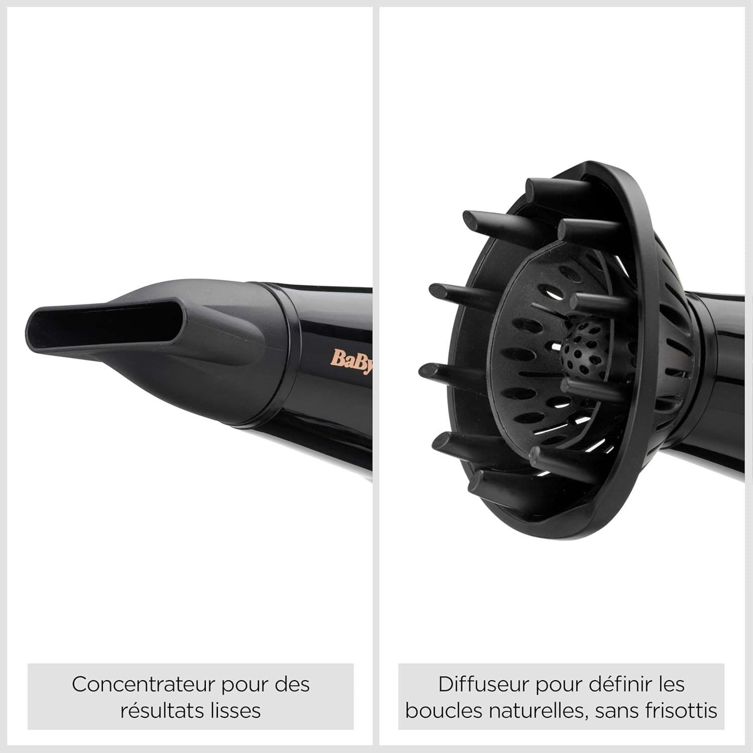 BaByliss - Cordkeeper sèche-cheveux 2000W, ionique, 3 temp., câble rétractable, D373E