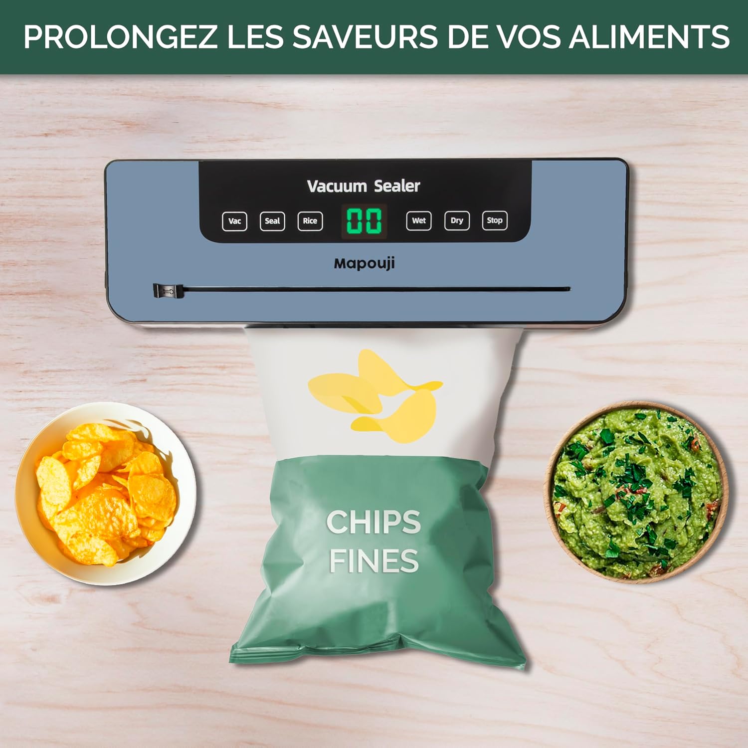 Machine sous vide alimentaire - 50 sachets inclus - mise en conservation aliments