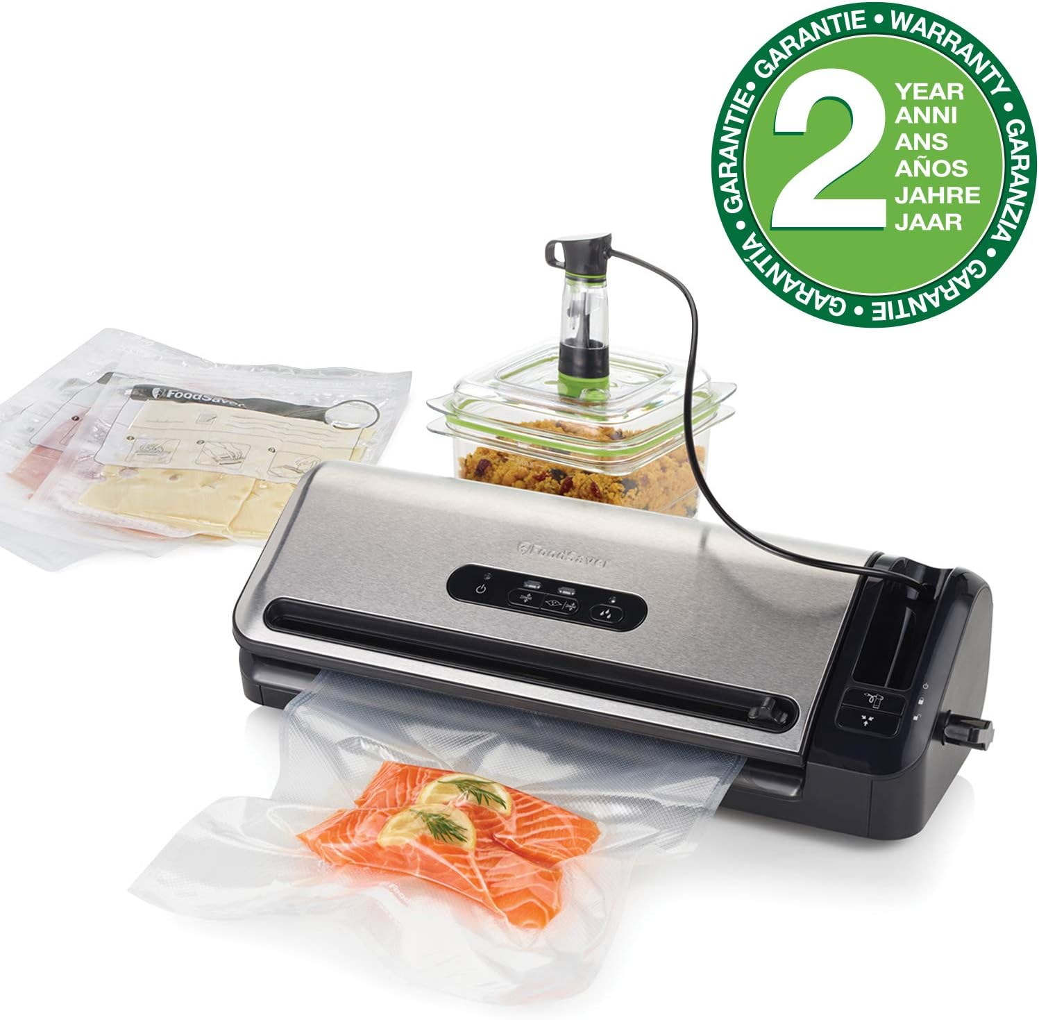 FoodSaver - Machine sous vide FFS017X - compartiment rouleau, coupe, fonction marinade, sacs et adaptateur inclus - FFS0