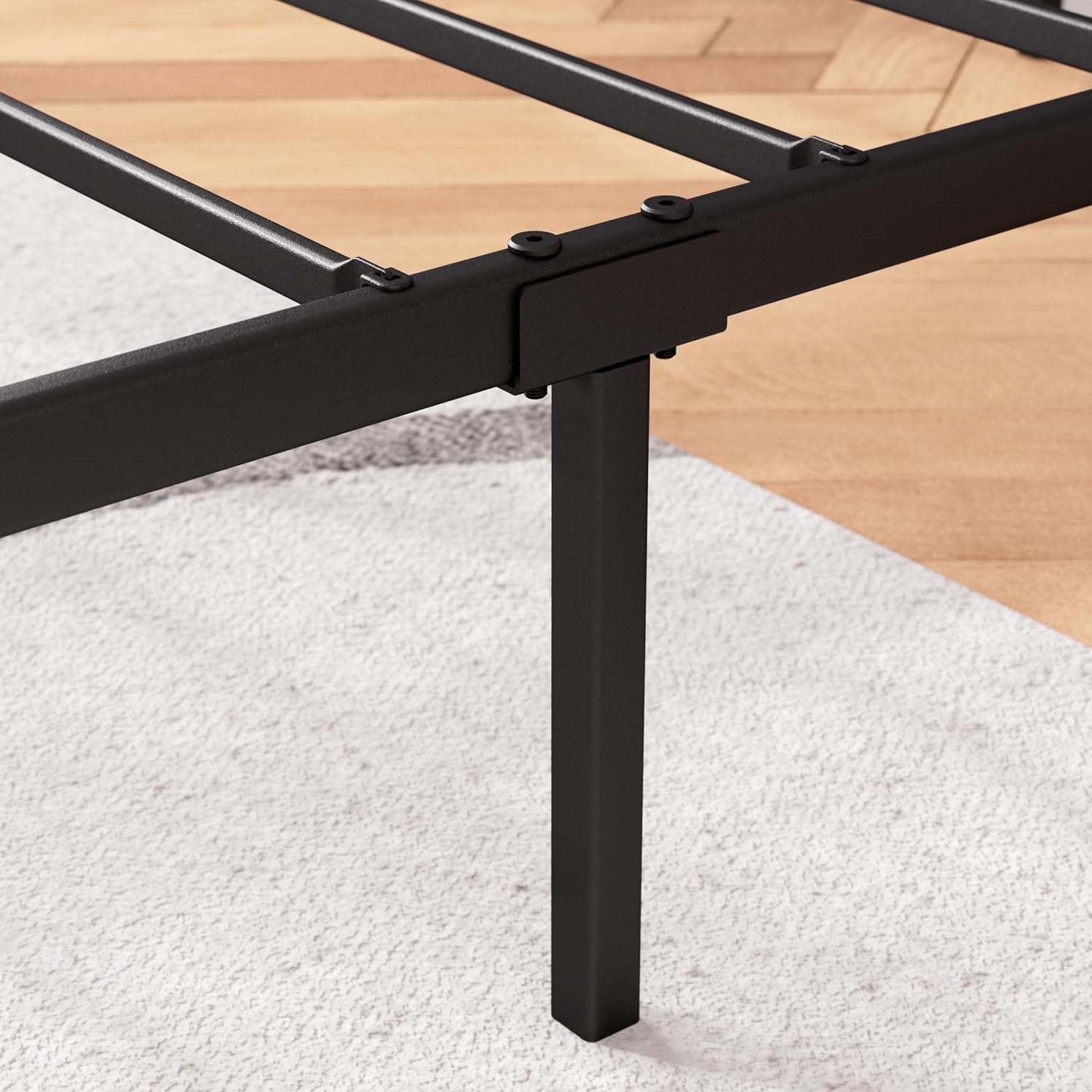 Zinus - Justin - 140x190 cm - sommier métal, tête de lit, rangement